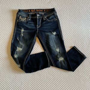 Rock revival distressed crop jeans size 26